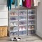 mDesign Plastic Stackable Closet Shoe Storage Box, Side Opening
